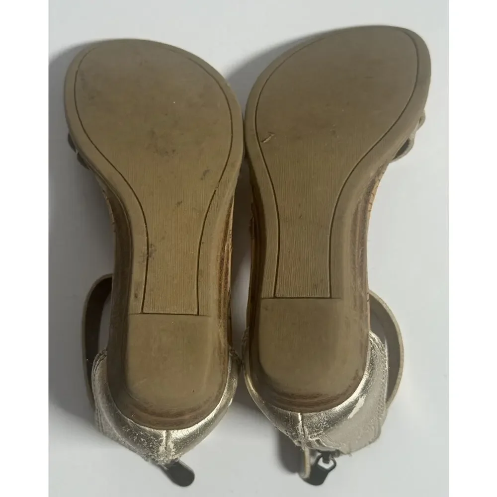 Blowfish Malibu Girls Gold Metallic Ankle Strap Sandals Size 13 Zip Back
